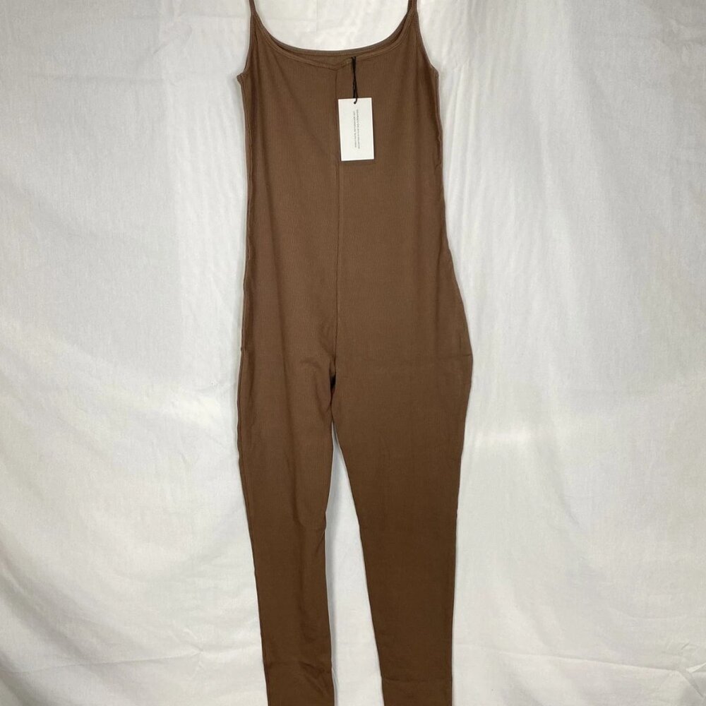 NEW BUMPSUIT Sculpting Rib Soft Maternity Unitard Jumpsuit – Brown – Size L - Picture 7 of 12
